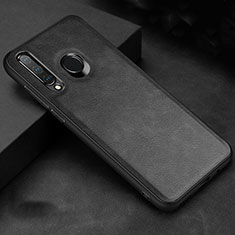 Soft Luxury Leather Snap On Case Cover R02 for Huawei Nova 4e Black