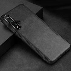 Soft Luxury Leather Snap On Case Cover R02 for Huawei Nova 5T Black
