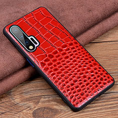 Soft Luxury Leather Snap On Case Cover R02 for Huawei Nova 6 5G Red