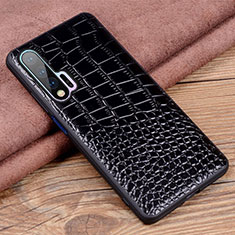 Soft Luxury Leather Snap On Case Cover R02 for Huawei Nova 6 Black