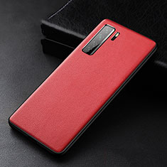 Soft Luxury Leather Snap On Case Cover R02 for Huawei Nova 7 SE 5G Red