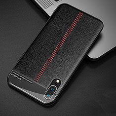 Soft Luxury Leather Snap On Case Cover R02 for Huawei P20 Black