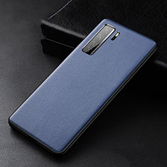 Soft Luxury Leather Snap On Case Cover R02 for Huawei P40 Lite 5G Blue
