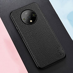 Soft Luxury Leather Snap On Case Cover R02 for OnePlus 7T Black