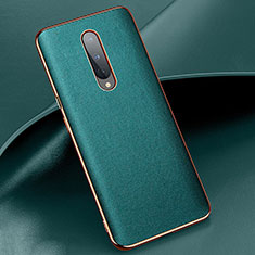 Soft Luxury Leather Snap On Case Cover R02 for OnePlus 8 Green