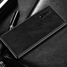 Soft Luxury Leather Snap On Case Cover R02 for Oppo Find X2 Black
