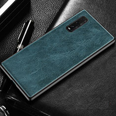 Soft Luxury Leather Snap On Case Cover R02 for Oppo Find X2 Blue