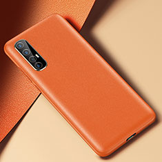 Soft Luxury Leather Snap On Case Cover R02 for Oppo Reno3 Pro Orange