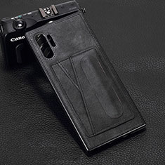 Soft Luxury Leather Snap On Case Cover R02 for Samsung Galaxy Note 10 Plus 5G Black