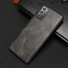 Soft Luxury Leather Snap On Case Cover R02 for Samsung Galaxy Note 20 5G Midnight Green