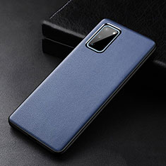 Soft Luxury Leather Snap On Case Cover R02 for Samsung Galaxy S20 Blue