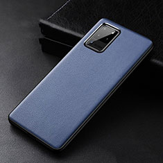 Soft Luxury Leather Snap On Case Cover R02 for Samsung Galaxy S20 Ultra Blue