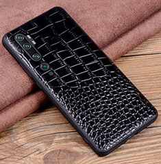 Soft Luxury Leather Snap On Case Cover R02 for Xiaomi Mi Note 10 Black