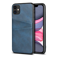 Soft Luxury Leather Snap On Case Cover R03 for Apple iPhone 11 Blue