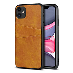 Soft Luxury Leather Snap On Case Cover R03 for Apple iPhone 11 Orange
