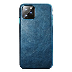 Soft Luxury Leather Snap On Case Cover R03 for Apple iPhone 11 Pro Max Blue