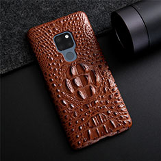 Soft Luxury Leather Snap On Case Cover R03 for Huawei Mate 20 Brown