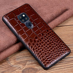 Soft Luxury Leather Snap On Case Cover R03 for Huawei Mate 20 X 5G Brown