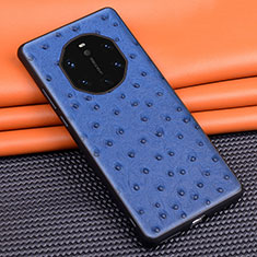 Soft Luxury Leather Snap On Case Cover R03 for Huawei Mate 40 RS Blue
