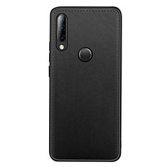 Soft Luxury Leather Snap On Case Cover R03 for Huawei Nova 4e Black