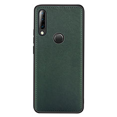 Soft Luxury Leather Snap On Case Cover R03 for Huawei Nova 4e Green