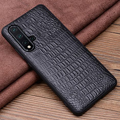Soft Luxury Leather Snap On Case Cover R03 for Huawei Nova 5 Pro Black