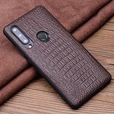 Soft Luxury Leather Snap On Case Cover R03 for Huawei P Smart+ Plus (2019) Brown