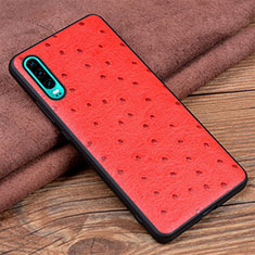 Soft Luxury Leather Snap On Case Cover R03 for Huawei P30 Red