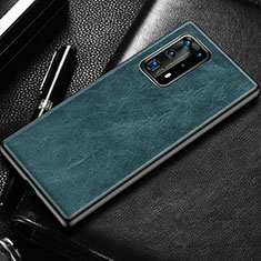 Soft Luxury Leather Snap On Case Cover R03 for Huawei P40 Pro+ Plus Blue