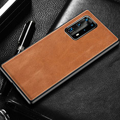 Soft Luxury Leather Snap On Case Cover R03 for Huawei P40 Pro+ Plus Orange