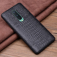 Soft Luxury Leather Snap On Case Cover R03 for OnePlus 8 Black