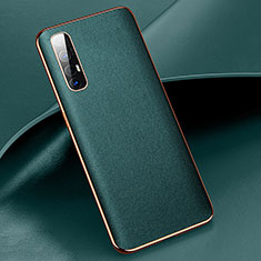 Soft Luxury Leather Snap On Case Cover R03 for Oppo Reno3 Pro Green