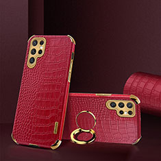 Soft Luxury Leather Snap On Case Cover R03 for Samsung Galaxy S23 Ultra 5G Red