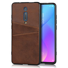 Soft Luxury Leather Snap On Case Cover R03 for Xiaomi Redmi K20 Brown