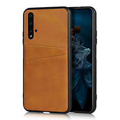 Soft Luxury Leather Snap On Case Cover R04 for Huawei Honor 20 Orange