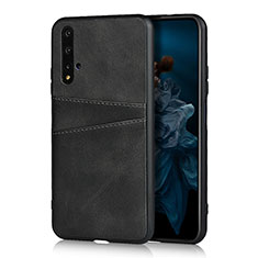 Soft Luxury Leather Snap On Case Cover R04 for Huawei Honor 20S Black