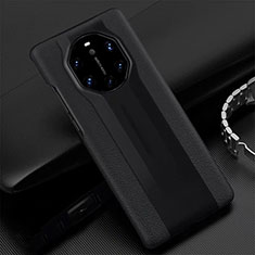 Soft Luxury Leather Snap On Case Cover R04 for Huawei Mate 40 RS Black