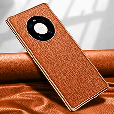 Soft Luxury Leather Snap On Case Cover R04 for Huawei Mate 40E Pro 4G Orange
