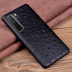Soft Luxury Leather Snap On Case Cover R04 for Huawei Nova 7 SE 5G Black