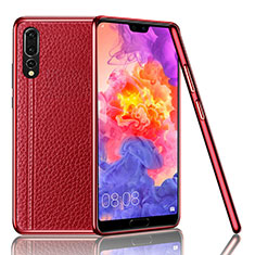 Soft Luxury Leather Snap On Case Cover R04 for Huawei P20 Pro Red