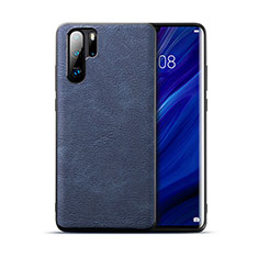 Soft Luxury Leather Snap On Case Cover R04 for Huawei P30 Pro Blue
