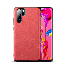 Soft Luxury Leather Snap On Case Cover R04 for Huawei P30 Pro New Edition Red
