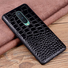 Soft Luxury Leather Snap On Case Cover R04 for OnePlus 8 Black