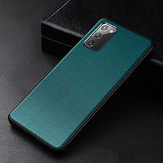 Soft Luxury Leather Snap On Case Cover R04 for Samsung Galaxy Note 20 5G Green