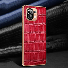 Soft Luxury Leather Snap On Case Cover R04 for Xiaomi Mi 11 5G Red
