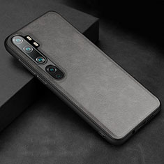 Soft Luxury Leather Snap On Case Cover R04 for Xiaomi Mi Note 10 Gray