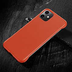 Soft Luxury Leather Snap On Case Cover R05 for Apple iPhone 11 Orange