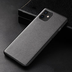 Soft Luxury Leather Snap On Case Cover R05 for Apple iPhone 12 Mini Black