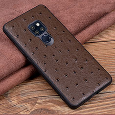 Soft Luxury Leather Snap On Case Cover R05 for Huawei Mate 20 Brown