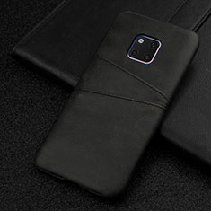 Soft Luxury Leather Snap On Case Cover R05 for Huawei Mate 20 Pro Black